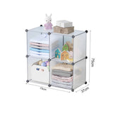 SOGA 2X 4-Cube Transparent Shelf Box Portable Cubby DIY Storage Shelves Modular Closet Organiser SHELFBOX01X2