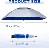 2 Pcs 37'' Diameter Large Umbrella Hat for Adults Double Layer Folding Compact UV Rain Protection V1259-DP01-A-1165