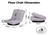 Artiss 4PCS Swivel Floor Chair 360 Adjustable Foldable Lounge Seat Floor Sofa Chair Grey FLOOR-SBL-03LIN-GYX4