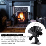 Wood Heater Fan Eco Heat Powered Self-Powered Silent for Fireplace Stove Burner V201-W11341831