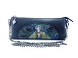 Women's Embossed Peacock Leather Wristlet Clutch - Elegant and Artistic Handbag 23*12*2cm V888-ELOSUNG10856