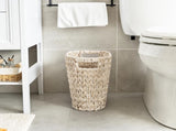 Wicker Trash Can, Waterproof Bathroom Trash Can, Wicker Basket for Bathroom, Decorative Boho V1258-DP02-WO-541