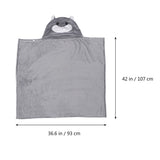 1 Piece Short Size Plush Hooded Blanket with Cartoon Hamster Design, Soft Cozy Throw for Home Use V1192-AZ-W-34243