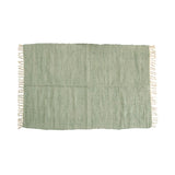 Large Chindi Cotton Handmade Floor Mat with Tassels 90 x 150 cm Green V442-BZO-FLOORR-LARGECHINDI-GREEN-RE