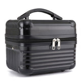 Black Durable Hard Shell Makeup Travel Case - Large Capacity Portable Cosmetic Organizer Box with V888-ELOSUNG27477