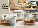 Artiss TV Unit & Coffee Table Set Storage Shelf Pine FUR-Z-TV-COF-WD