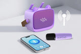 Mini Karaoke Machine Toys Gifts Portable MP3 Player with 2 Wireless Microphone - Purple V1263-JX-6300-2