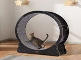 Wooden Cat Exercise Wheel, 43.3" Large Cat Treadmill Wheel for Indoor Cats, Cat Running Wheel with V952-MZMPBJHSMDB4VD4DSV0