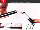 Black Foldable Hiking Poles with Black Carry Bag - Aluminium Alloy Trekking Sticks - External Lock, V888-ELOSUNG56256-1
