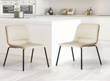 Levede Stackable Dining Chairs Kitchen Beige CH1093-4-BG