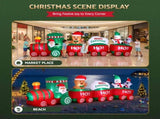 Jingle Jollys Christmas Inflatable Santa Train 3.6M Length LED Decorations Illuminated XMAS-INF-TRAIN-12FT
