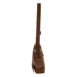 Jack's Inn Premium Blackthorne Crazy Horse Leather Crossbody Bag Vintage in Cognac V563-JACK-15-COGN