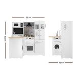 Keezi Kids Kitchen Play Set Wooden Pretend Toys Cooking Children Fridge White PLAY-WOOD-FRIDGE-WH