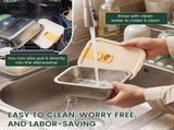 3Pcs 304 Stainless Steel Food Storage Container with Vacuum Lock Lid with Time Tracker for V1369-AZ3-W-12588