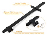 WELS Matt Black 2in1 Shower Set 10" Square Rain Head Handheld Silde Rail Arm Mixer Valve V1233-C7121SBHS002M4CBKSS110BKSQ201B