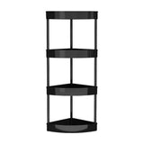 4 Tier Floor Standing Corner Shower Caddy Organizer, Cabinet Storage Rack, Plastic Floor Corner V1369-AZ3-W-09549