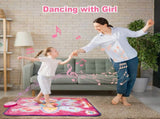 Blue Wireless Kids Electronic Princess Dance Mat & Music Playmat - 7 Modes Foot Game Pad V888-ELOSUNG39910