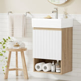 Cefito Vanity Unit 445mm Basin Bathroom Cabinet Storage Wall Hung Sink White BV-CB-1D-430-WHWD