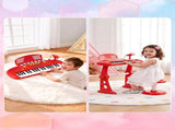 Keezi Kids Piano Keyboard 37 Keys Electronic Musical Instrument Set w/ Stool Microphone KPK-37-RD