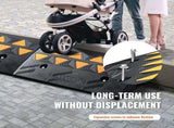Rubber Curb Ramp 2 Pack, 11 cm Rise Height Heavy-Duty 15 tons Load Capacity Threshold Ramps, V952-SJDLYPDGB2197XYY7V0