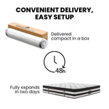 KINGSTON SLUMBER Luxury 34cm Queen Mattress, Medium Firm, Euro Top, 5-Zone Pocket Spring Foam V219-BEDMATKSMD4A