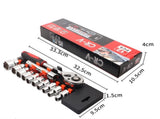 12 Piece 1/2 Inch Drive Ratchet and Metric Socket Wrench Set Heavy Duty Mechanics Tool Kit for V888-ELOSUNG44517