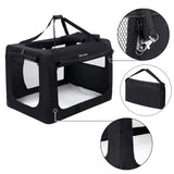 FEANDREA Dog Kennel Transport Box Folding Fabric Pet Carrier 60cm Black V227-3309641000990