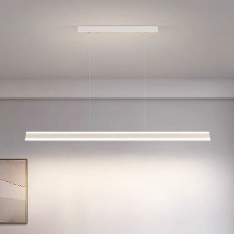 Modern Minimalist Trapezoid Pendant Light Adjustable LED Bar Light White V255-L-18898-W