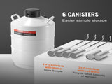 Liquid Nitrogen Tank, 20 L Aluminum Alloy Liquid Nitrogen Container, LN2 Tank Dewar with 6 Canisters V952-CZXYDG20L000J251UV0