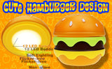 Orange Burger-Shaped Night Light Rechargeable Night Light Touch Switch Night Light 3 V1347-DSZ-XXX-NNN