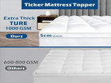 1000GSM Mattress Topper Viscose Derived from Bamboo, Thick Pillowtop Fitted Mattress Cover with 45cm V1317-TOP-AUSK-CL-BAI