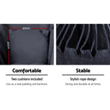 Gardeon Outdoor Hammock Chair with Stand Swing Hanging Hammock with Pillow Grey HM-CHAIR-PILLOW-GREY-U