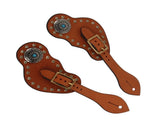 1 Pair Spur Strap Western Retro Horse Spur Strap with Buckle for Horse Training Protective Equipment V1294-YM0521-3111220311611