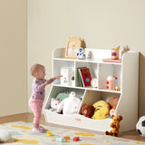 VEVOR Wood Kid Storage Cubby, Toy Storage Organizer with Bookshelf, 5-Cubby Wood Toy Storage V952-ETCWG9848140XOTT5V0