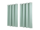 Artiss Blockout Curtains 2X 132x160cm Thermal Insulated Eyelet Drapes Green BC-MATT-132X160-GN