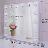 Hollywood Makeup Vanity Mirror with LED Lights and Detachable 10X Magnification Mirror V178-88420