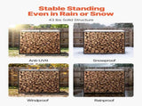 Firewood Rack with Sloped Roof, 143cm Outdoor Firewood Holder, 1/4 Cord Log Storage Shed, 299kg Max V952-HWDCJ4FT20MMZB5Q6001V0