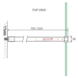 80cm Reeded Glass Shower Screen with White Wall Channel and Round Pole V63-919571
