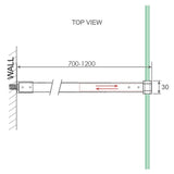 Glass Shower Screen Square Stabilising Pole in Nickel V63-931801