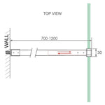 Glass Shower Screen Square Stabilising Pole in Chrome V63-931771