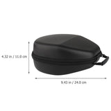 Black PU Headset Storage Bag Portable Carrying Case for Earphones and Data Cable V1192-AZ-W-21335