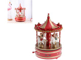 Carousel Music Box - Red Carousel Music Box V1263-JX-1264