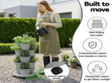 Green Fingers 5 Tier Vertical Garden Planter, Stackable Planters with 4 Wheels, Grey, Raised Garden GARDEN-5T-LGY