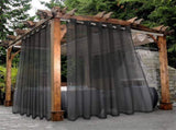 1 Pair Water Resistant Sheer Eyelet Curtains for Outdoor, 132x241 cm, Black V1188-MS-325-0455
