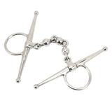 135mm Stainless Steel Horse Mouth Bit Horse Mouth Riding Full Cheek Snaffle Bit with Ball Chain V1294-YM0717-3111220220811