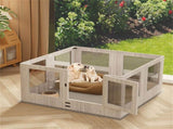 Large Dog Indoor Whelping Box, Tempered Glass & MDF V178-66976