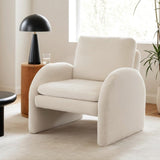 Artiss Armchair Accent Chair Lounge Tub Sofa Couch Curved Arm Seat Boucle White UPHO-E-ARM-02-TED-WH