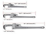 3-Piece Pipe Wrench Set, 10" 14" 18" Aluminum Straight Pipe Wrench, Adjustable Plumbing Wrench, with V952-GQBS101418IN6D4SMV0