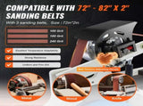 Belt Grinder Sander 72 x 2-Inch Belt Polisher with VFD 3 Grinding Moulds V952-SDMC1500W728DDD10V3
