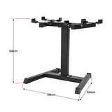 Powertrain Eon Dial Up 72KG Adjustable Dumbbells Pair with Stand - Black DMB-B10-036-2-STD